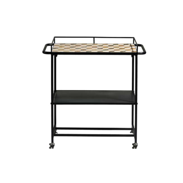 Τραπέζι Τρόλεϊ/ Αποθηκευτικός χώρος Stone Top Black  83x46x81cm